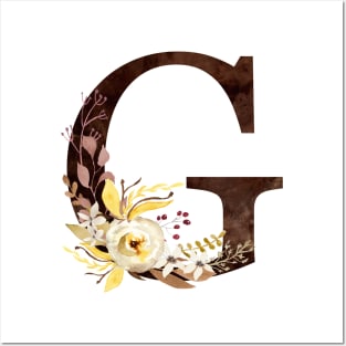 Floral Monogram G Lovely Autumn Foliage Posters and Art